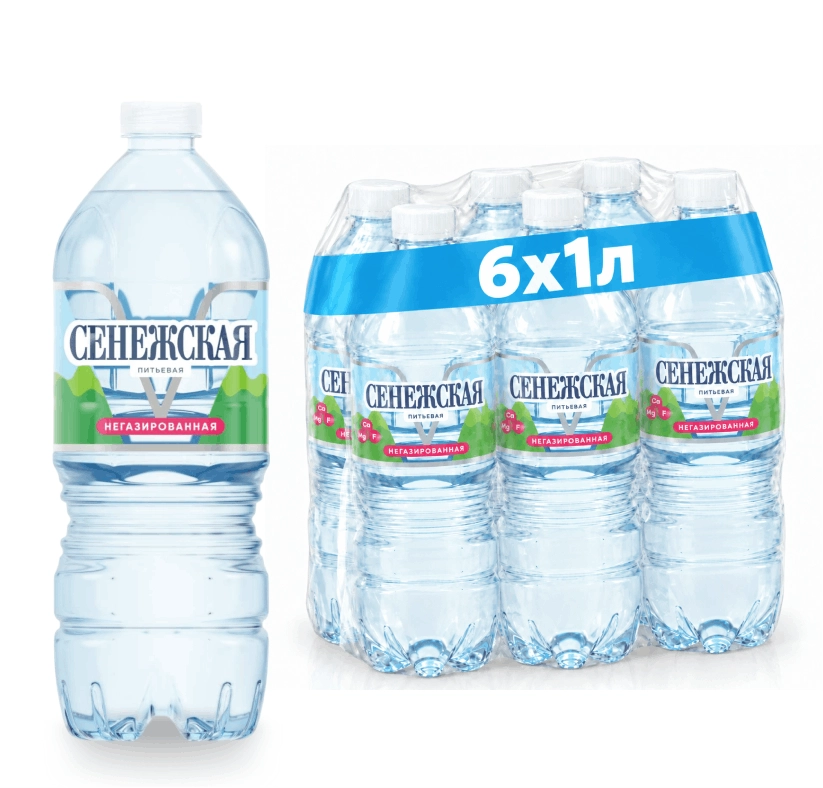 Вода питьевая Сенежская Негазированная 1 литр, 6 шт от магазина Vitarel