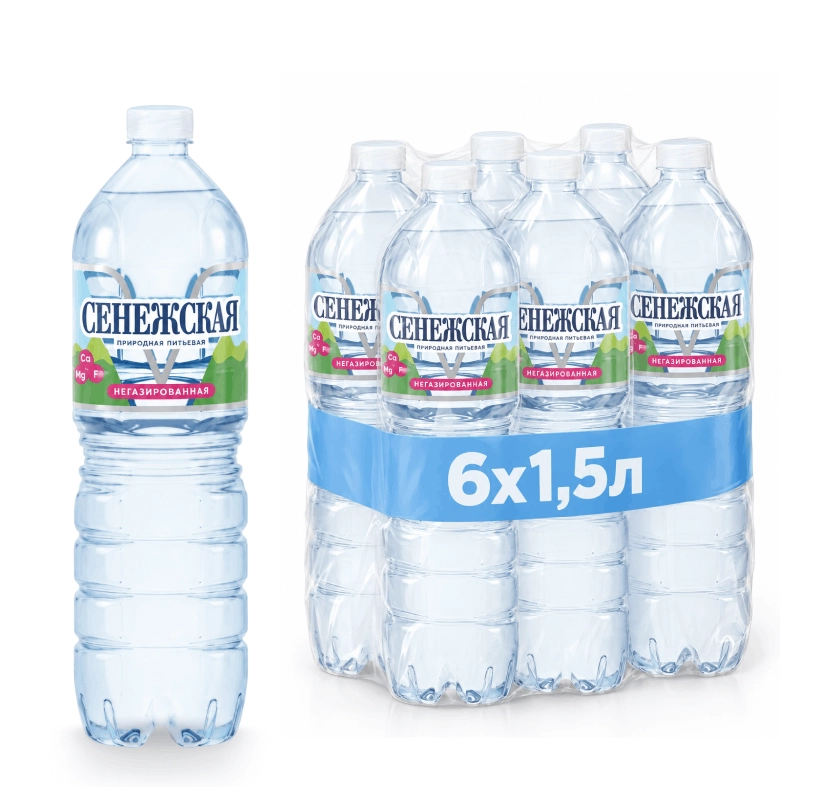 Вода питьевая Сенежская Негазированная 1,5 литра, 6 шт. от магазина Vitarel