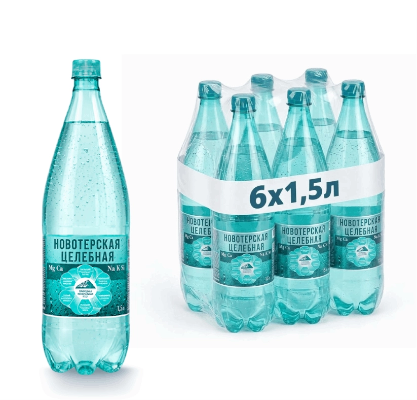 Вода "Новотерская" 1.5 литра, газ, пэт, 6 шт. в уп. от магазина Vitarel