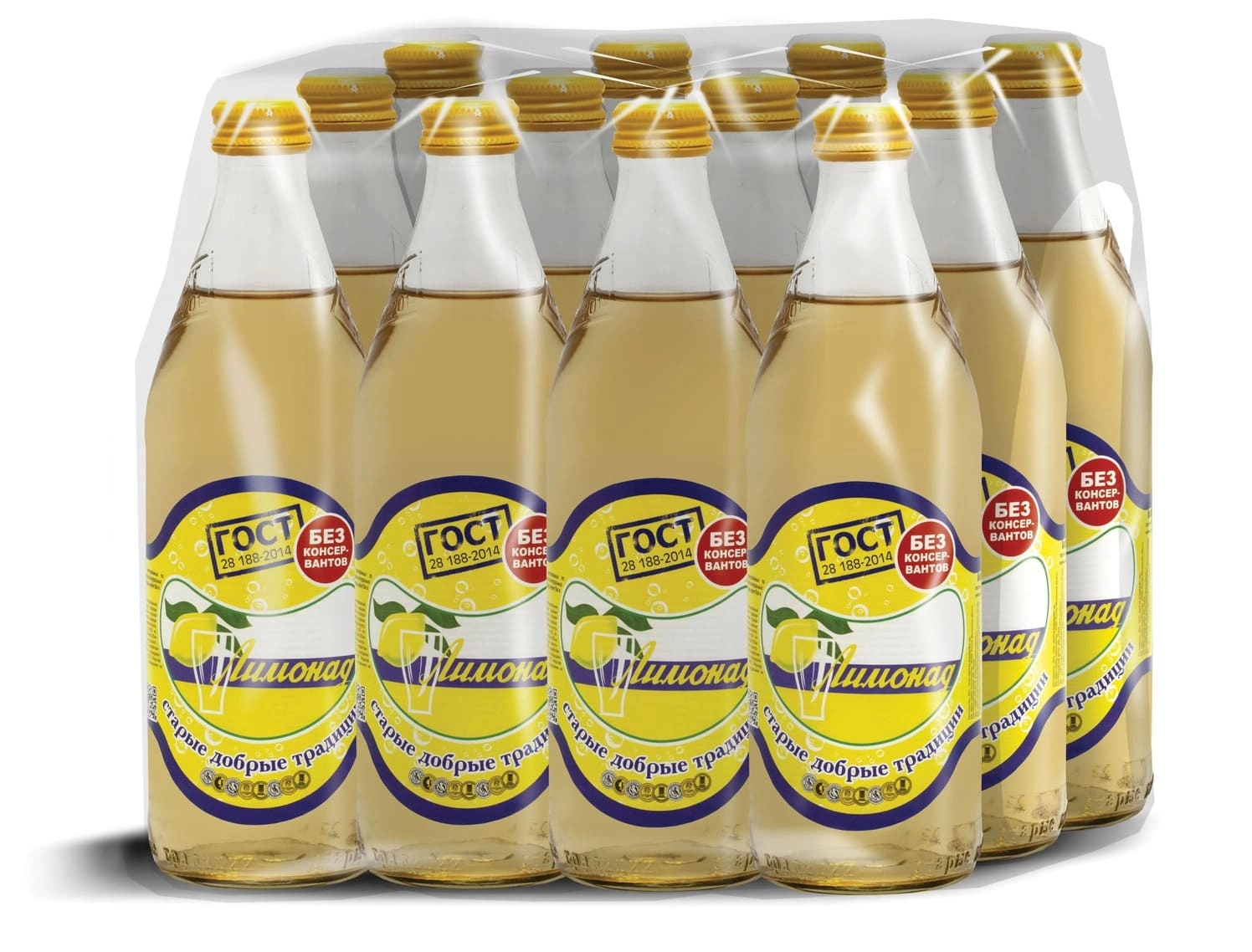 Газированный напиток "Старые добрые традиции" Лимонад 0,5 литра, 12 шт