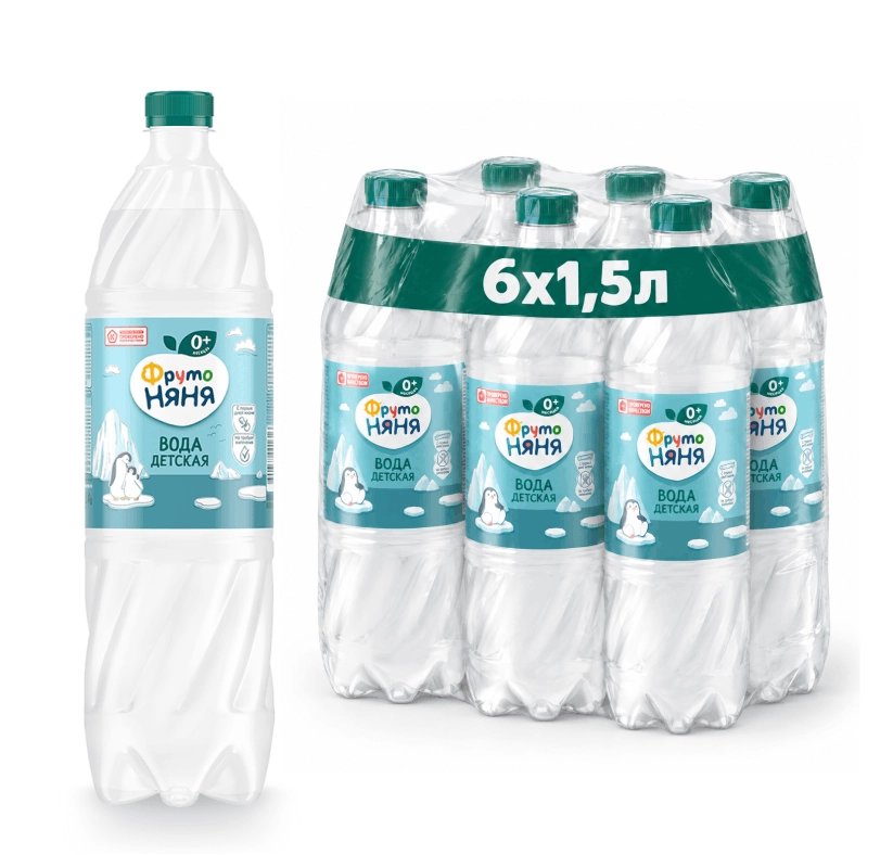 Вода "ФрутоНяня" детская 1.5 литра, негаз., ПЭТ, 6 шт.уп от магазина Vitarel